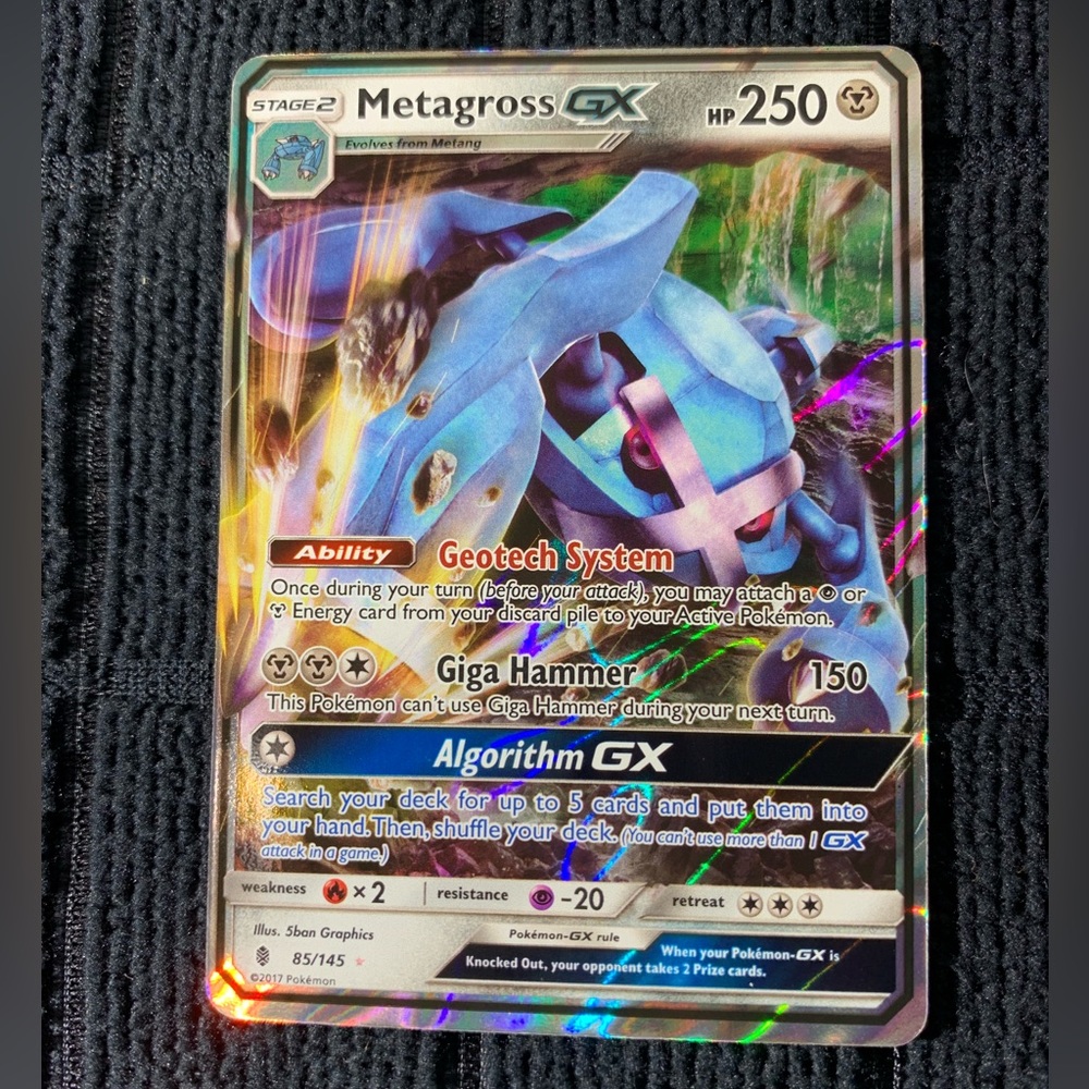 Pokémon Card, Ultra Rare Metagross GX 85/145 Guardians Rising